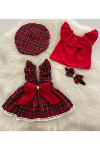 ست نوزادی دخترانه مد لینا Moda Lina با کد Kırmızı Ekose Set bluz