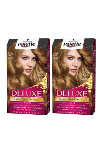 رنگ مو زنانه روی پالت 7-65 Altın Parıltılı Toffee با کد PLTDLXBY2